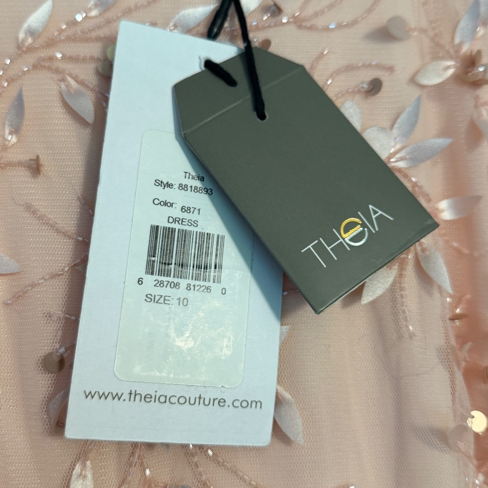 NWT Theia Romina Beaded Column Gown in Powder Blush size 10 - Picture 15 of 15